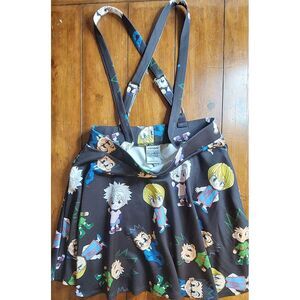 Hot Topic Hunter X Hunter Black Character Skirt w/ Suspenders Size L Cos‎ #234C